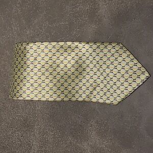 ERMENEGILDO ZEGNA SILK ART DECO PATTERNED NECK TIE